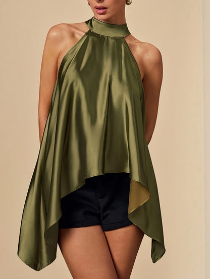 Mujer Asimétrico Cuello Alto Halter