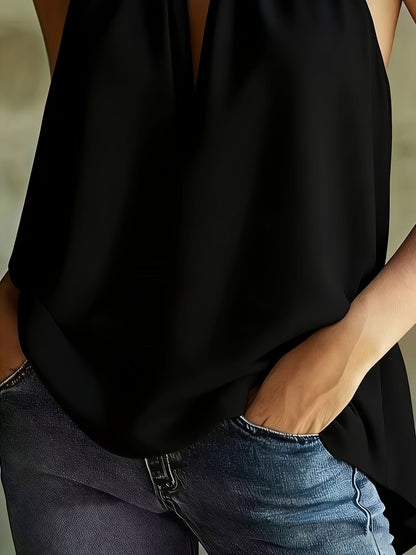 Mujer Halter Cuello Alto Estampado Geométrico