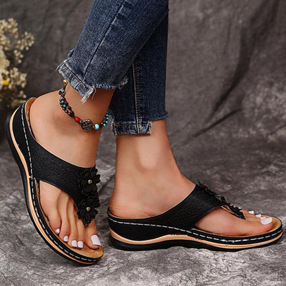 Sandalias Mujer Plataforma Detalle Floral