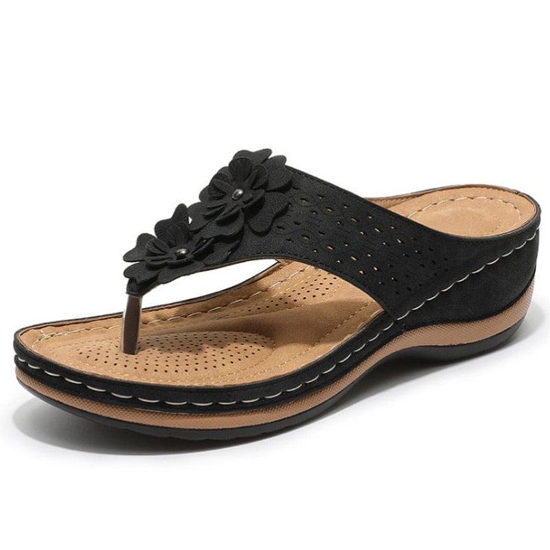 Sandalias Mujer Plataforma Detalle Floral