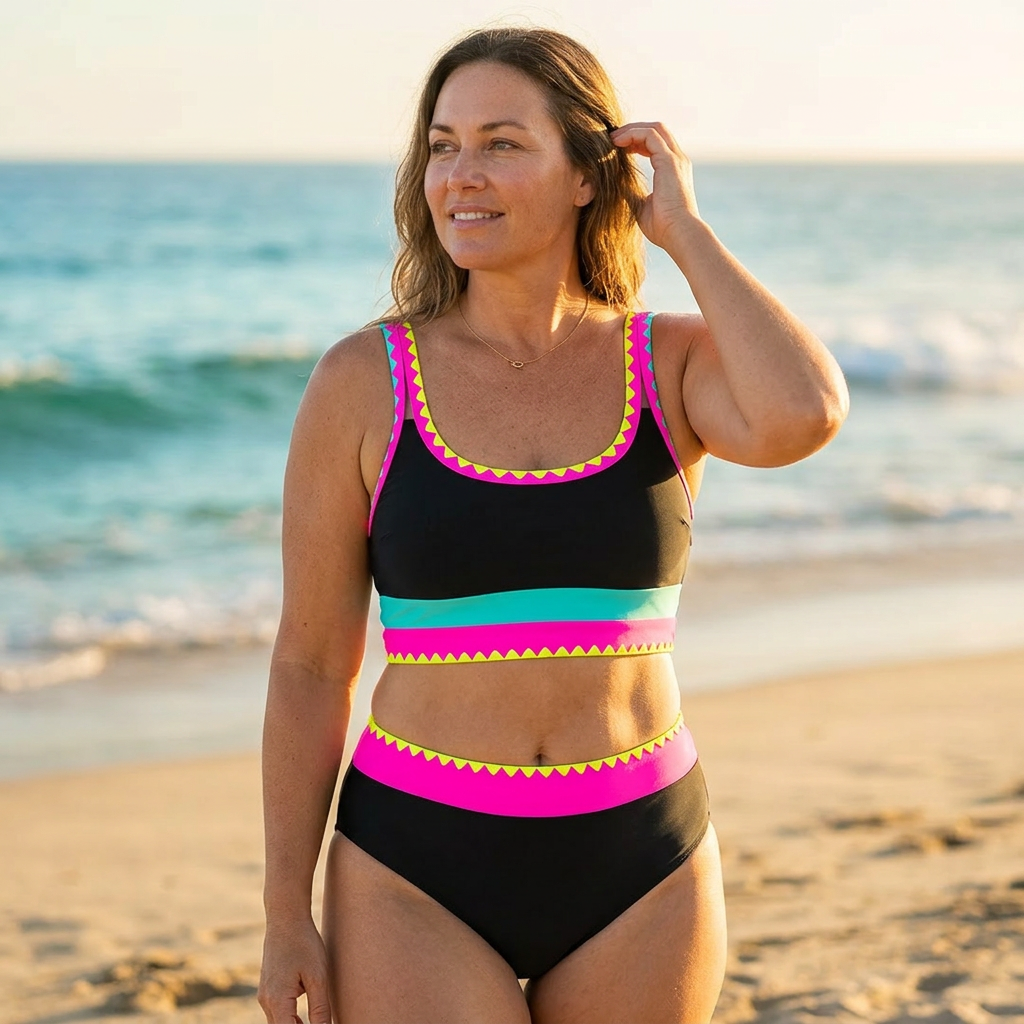 Bikini Mujer Efecto Reductor Tejido Fresco Ajuste Brasileño