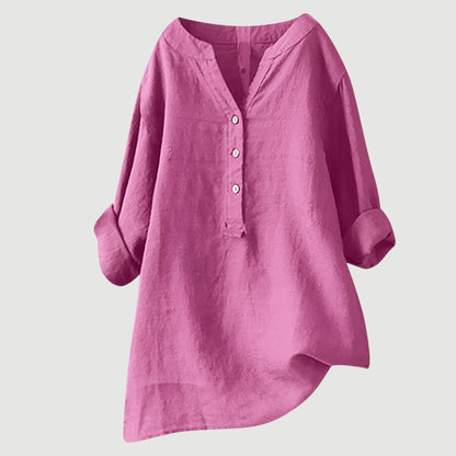 Blusa mujer ligera de manga larga versátil y cómoda