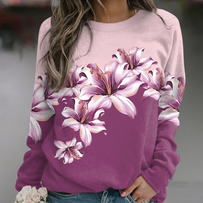 Sudadera mujer de Algodón Estampado Floral Ajuste Regular
