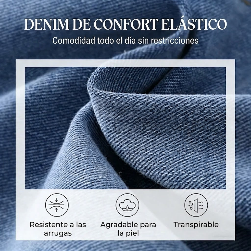 Pantalones Vaqueros Mujer Cintura Alta Corte Ancho