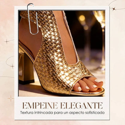 Sandalias Mujer Tacón Punta Abierta Elegantes