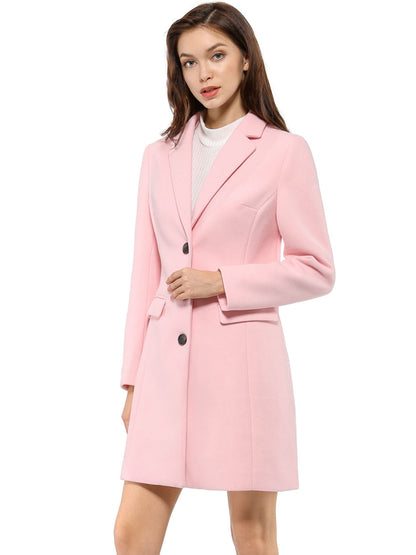 Abrigo Mujer Invierno Lana Solapa Clásica