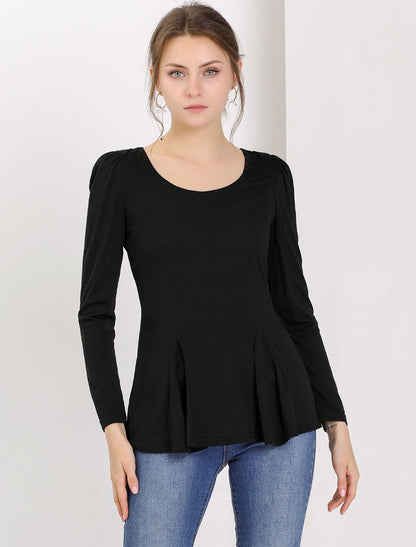 Camiseta Mujer Algodón Manga Larga Cuello Redondo