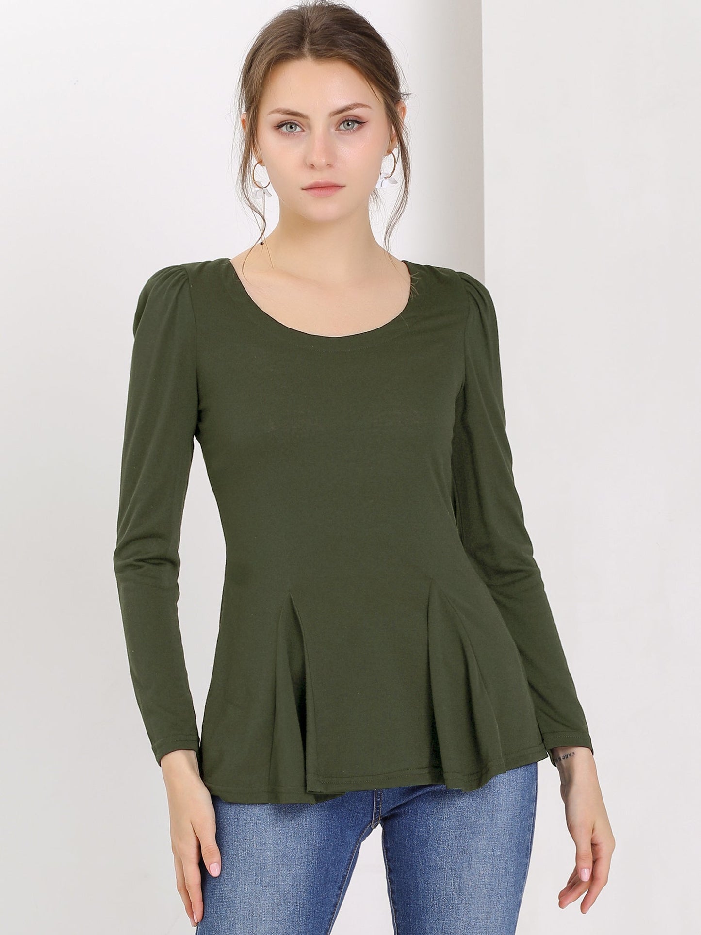 Camiseta Mujer Algodón Manga Larga Cuello Redondo