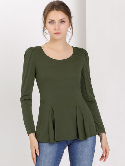 Camiseta Mujer Algodón Manga Larga Cuello Redondo