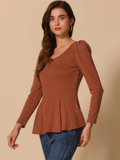 Camiseta Mujer Algodón Manga Larga Cuello Redondo