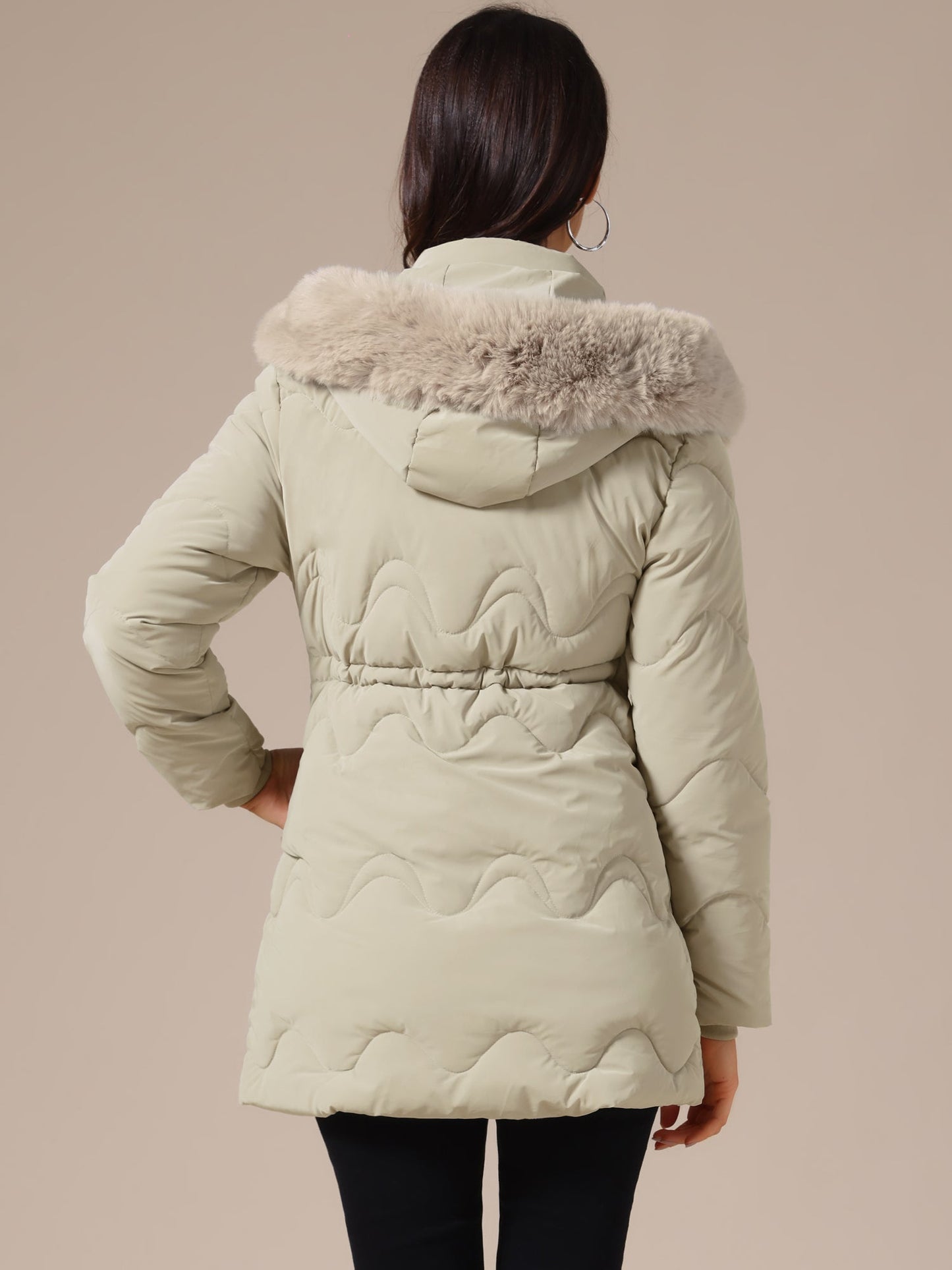 Abrigo Acolchado Mujer Invierno con Capucha