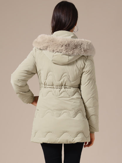 Abrigo Acolchado Mujer Invierno con Capucha