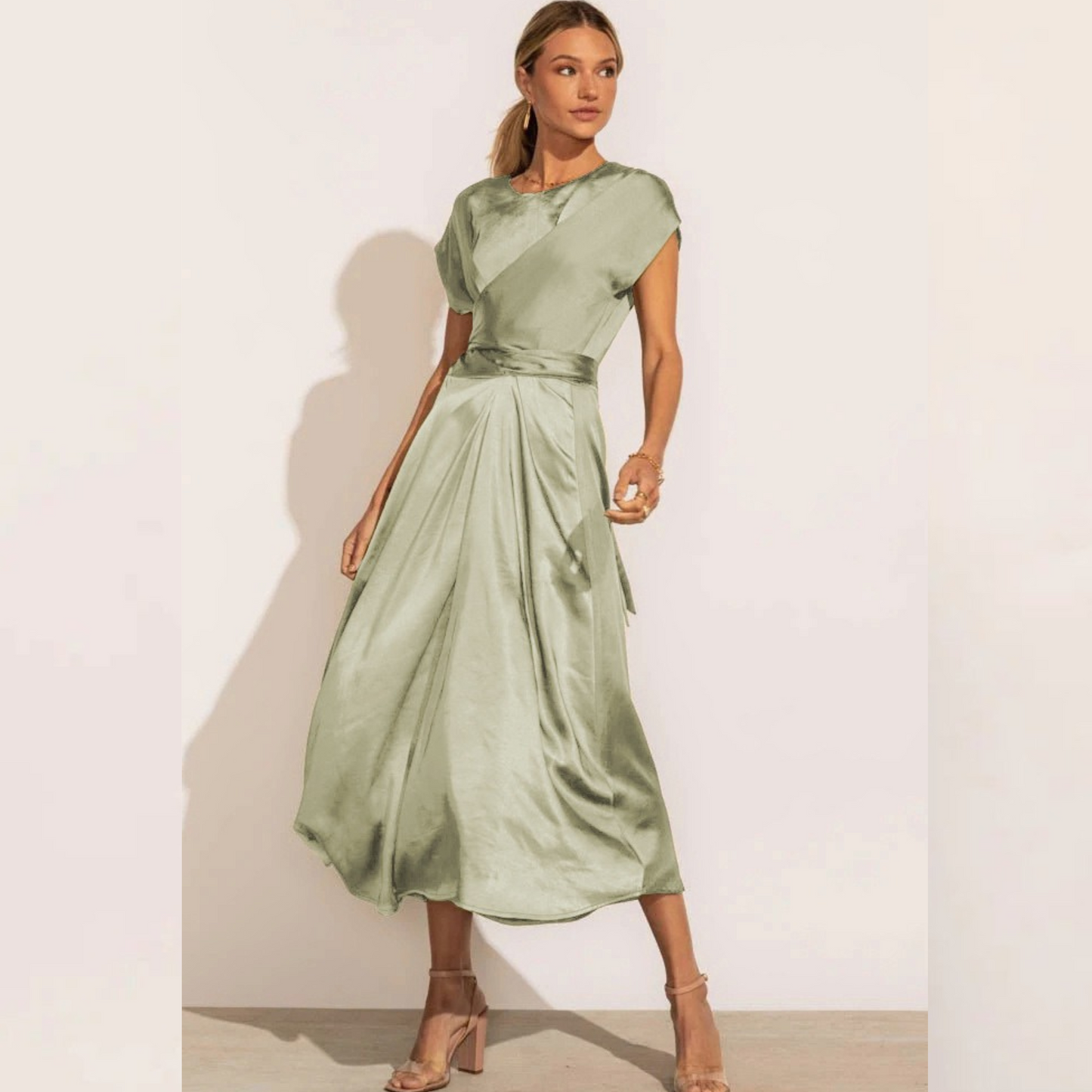 Vestido midi mujer de noche diseño elegante