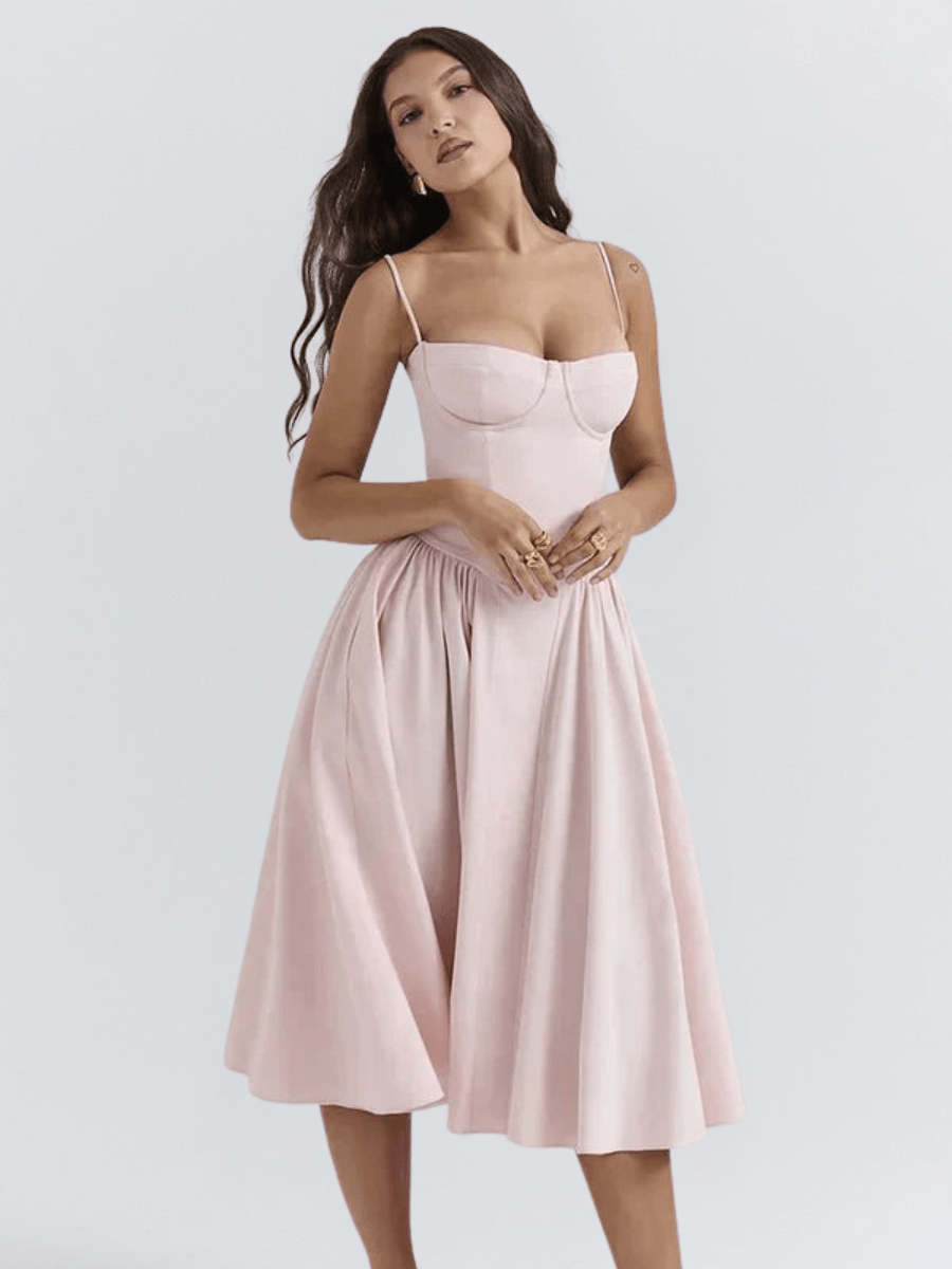 Vestido midi mujer Ligero Retro Versátil Fiesta