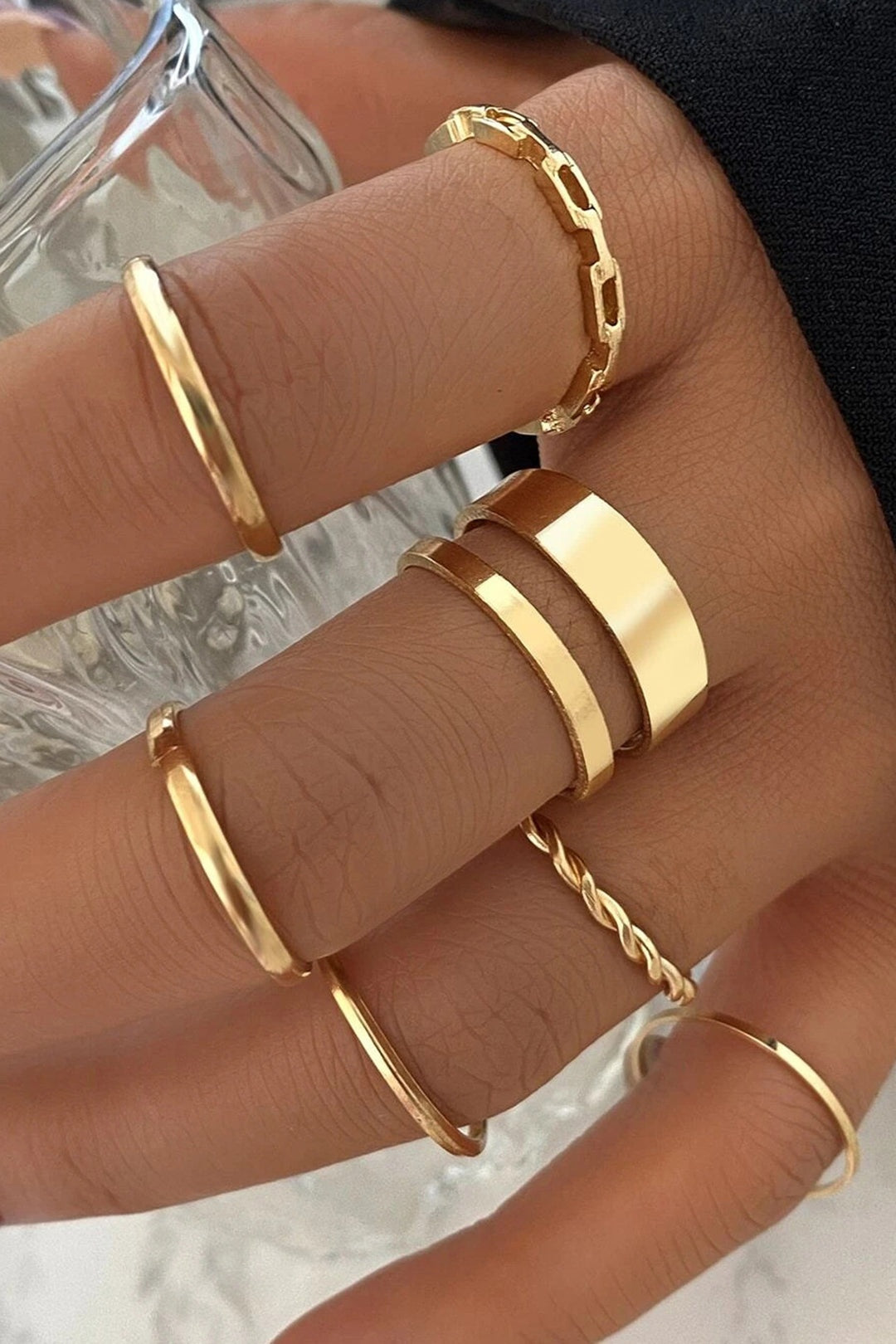 Conjunto de Anillos Apilables Mujer Ajuste Clasico - Mavetta