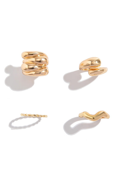 Conjunto Anillos Apilables Mujer Diseño Multipiezas