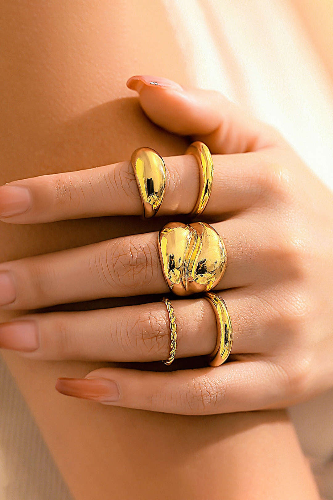 Conjunto Anillos Apilables Mujer Diseño Multipiezas