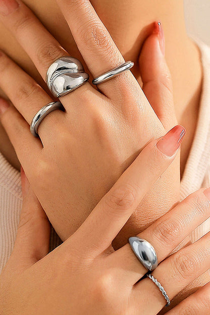 Conjunto Anillos Apilables Mujer Diseño Multipiezas