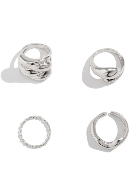 Conjunto Anillos Apilables Mujer Diseño Multipiezas