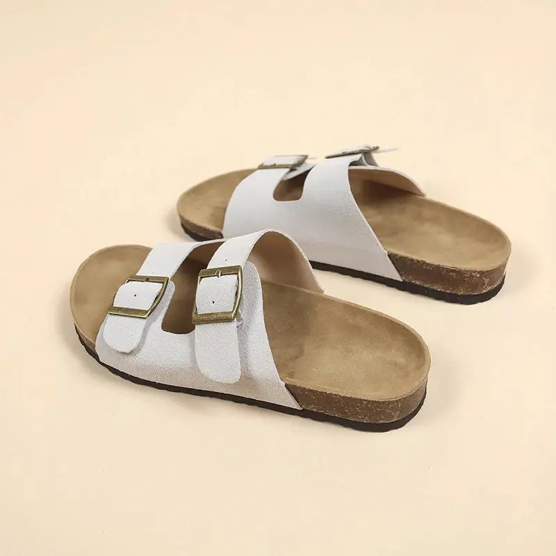 Sandalias Mujer Bio Doble Hebilla Suela Corcho