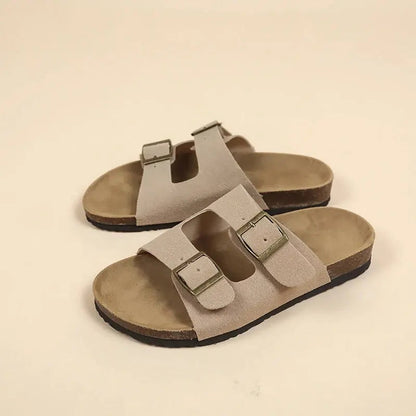 Sandalias Mujer Bio Doble Hebilla Suela Corcho