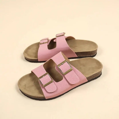 Sandalias Mujer Bio Doble Hebilla Suela Corcho