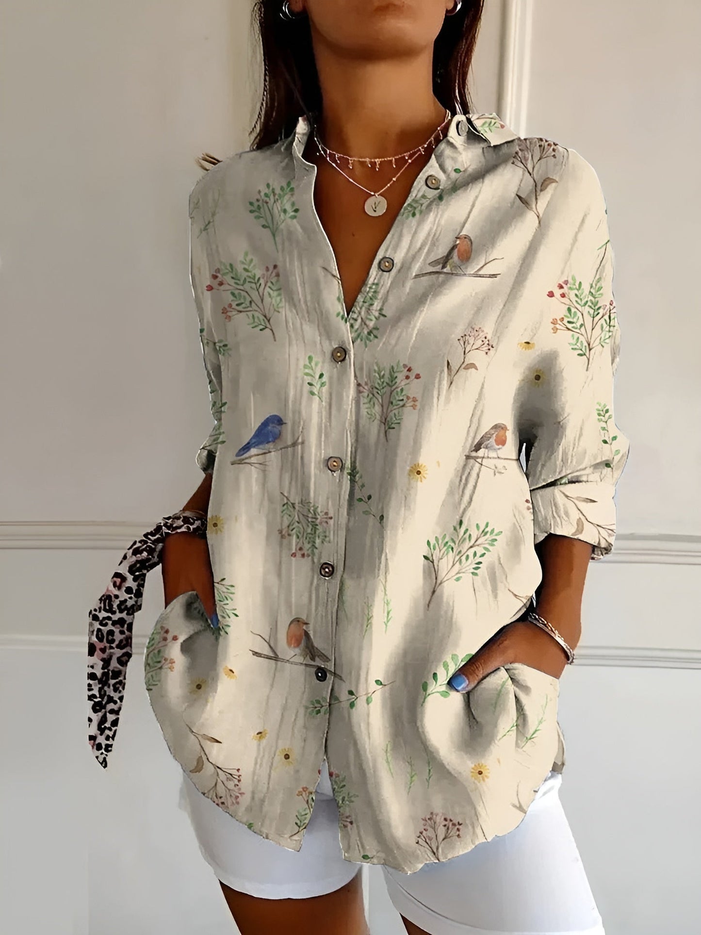 Blusa Mujer Estampado Delicado Corte Elegante