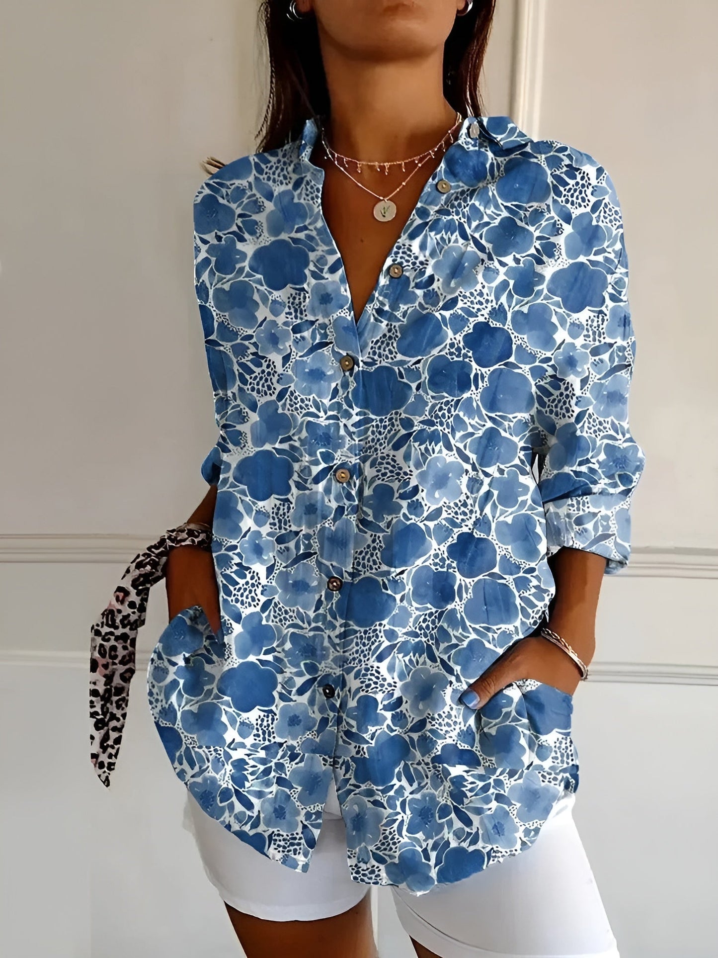 Blusa Mujer Estampado Delicado Corte Elegante