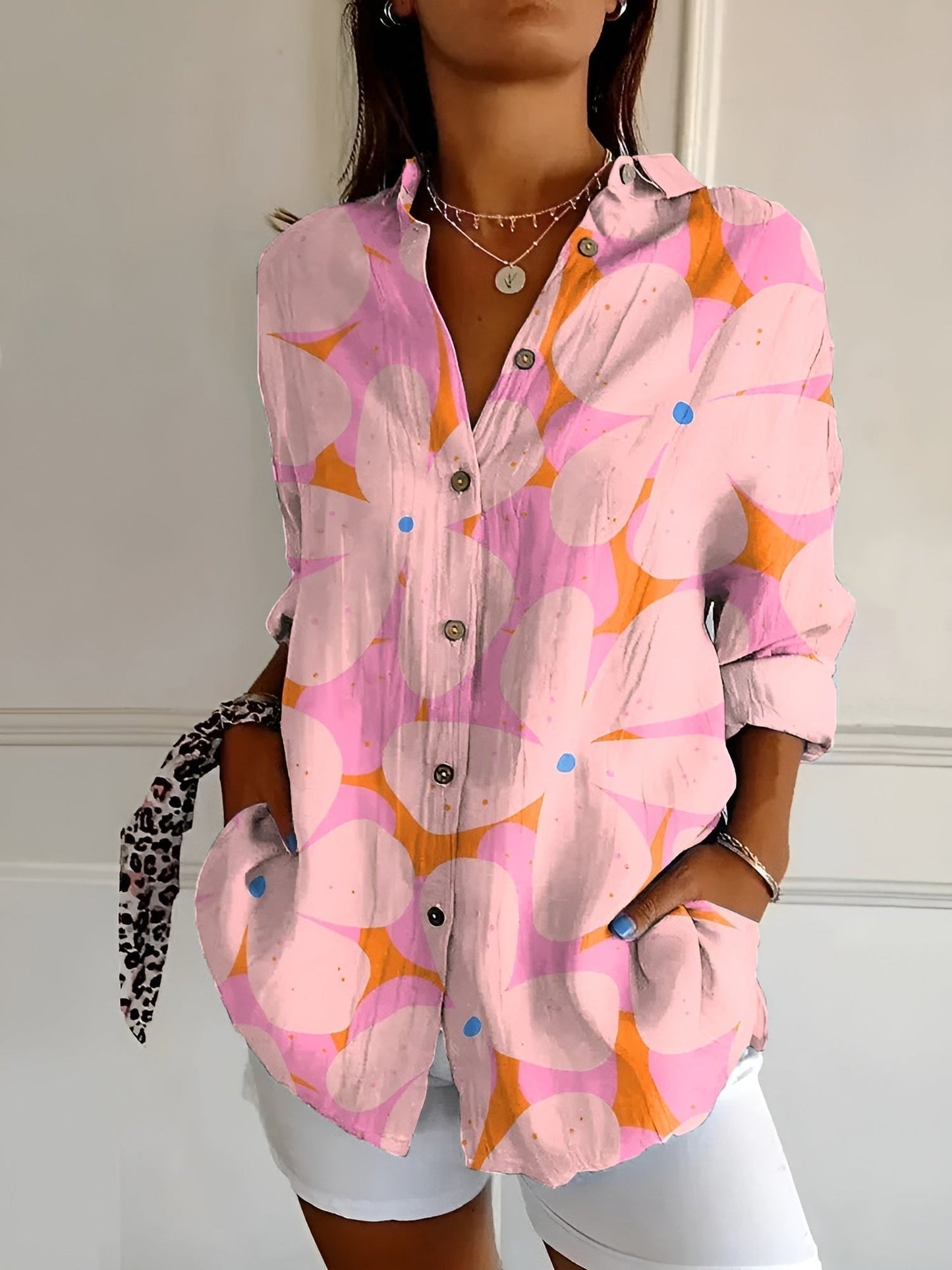 Blusa Mujer Estampado Delicado Corte Elegante