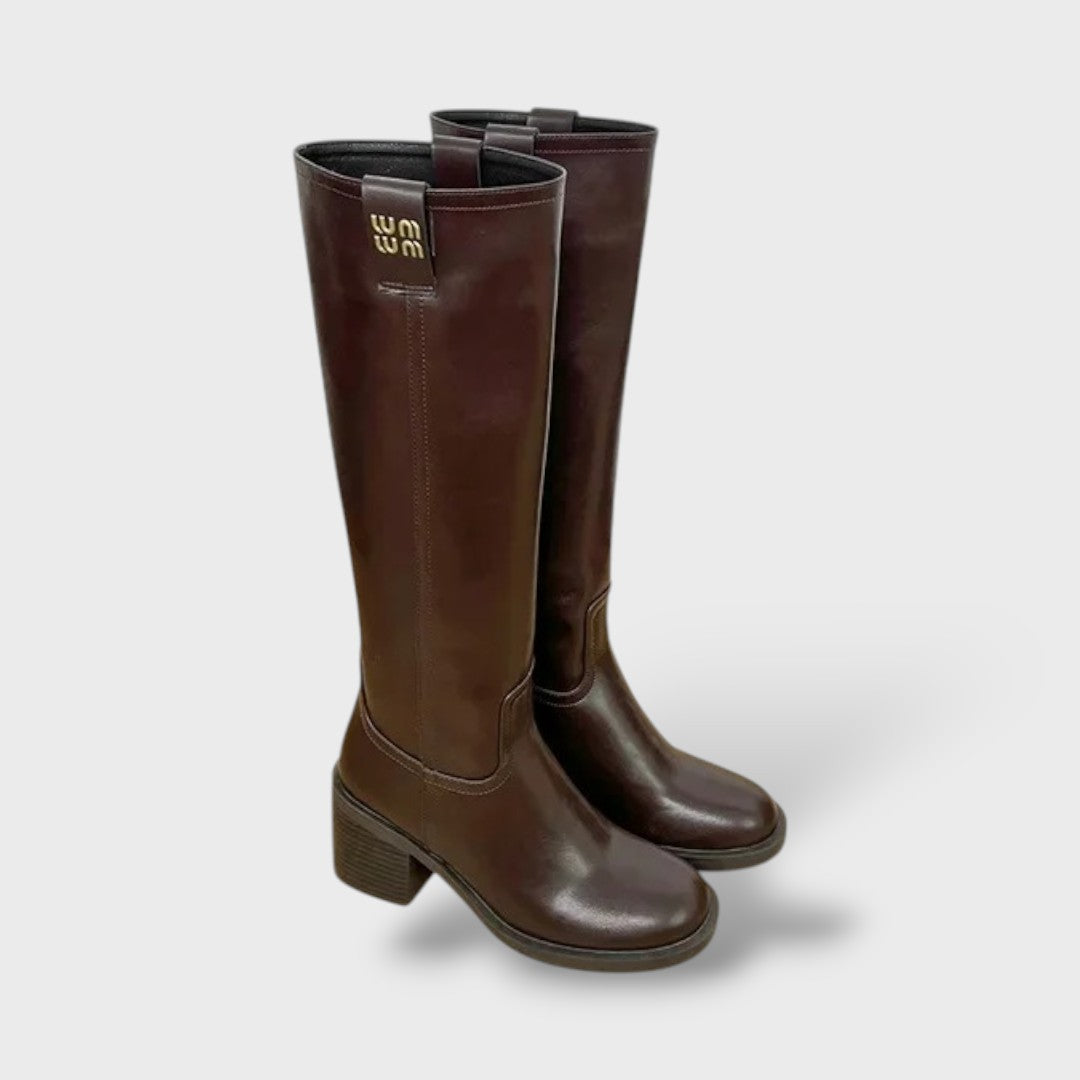 Botas Mujer Cuero Plataforma Estilo Knight