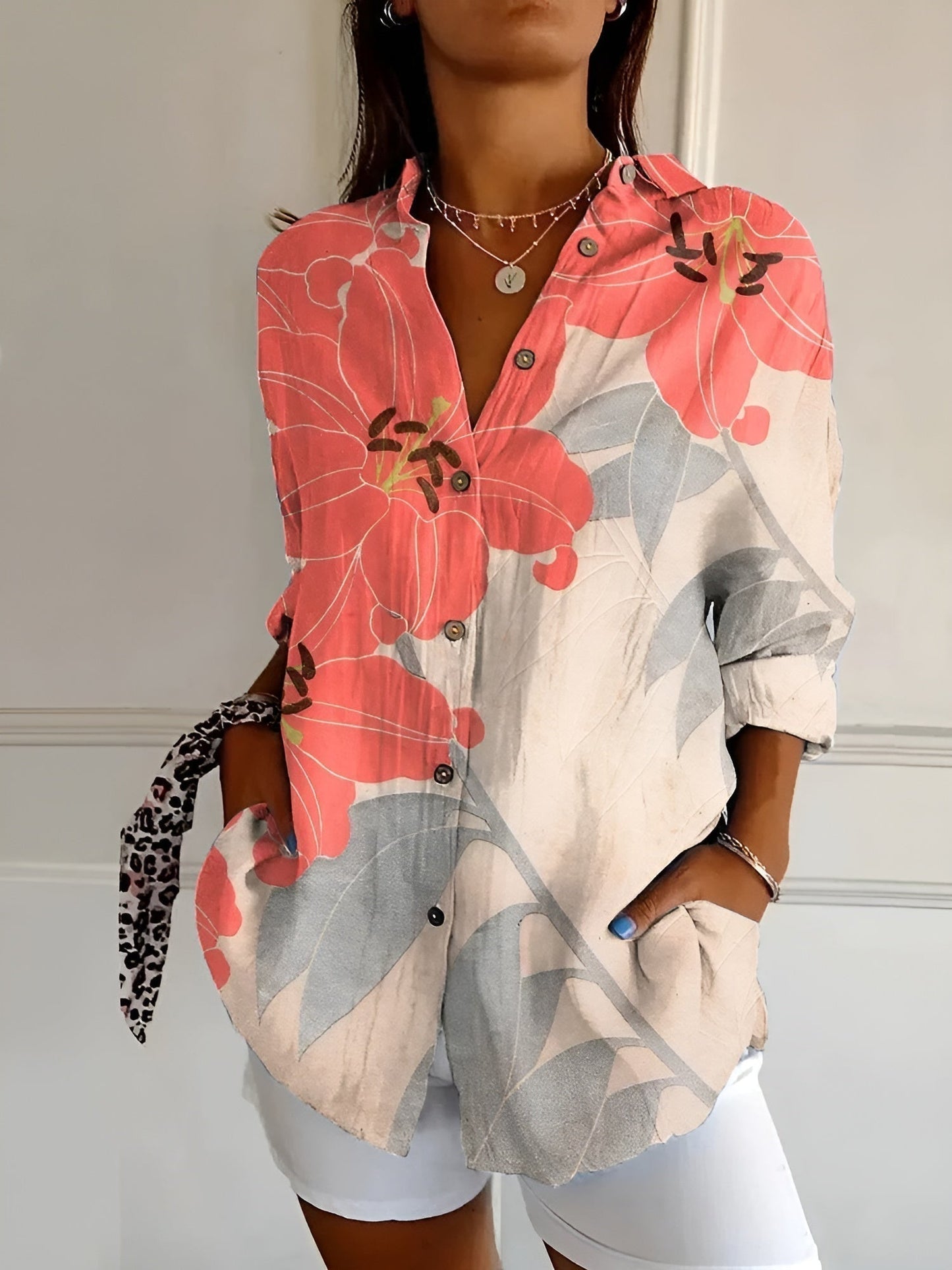 Blusa Mujer Estampado Delicado Corte Elegante