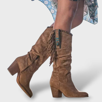 Botas Mujer Cowboy Altas Tacón Hebilla