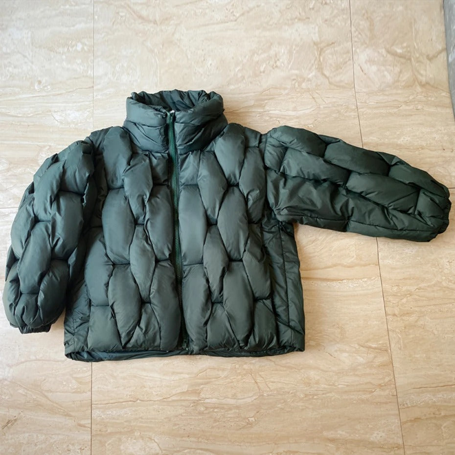 Abrigo Puffer Mujer Acolchado Oversize Cuello Alto