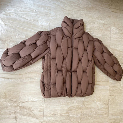 Abrigo Puffer Mujer Acolchado Oversize Cuello Alto