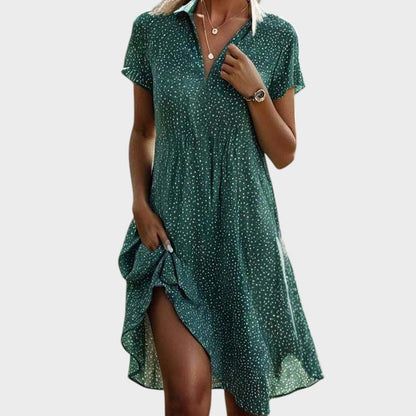 Vestido midi mujer de tejido fluido corte amplio - Mavetta