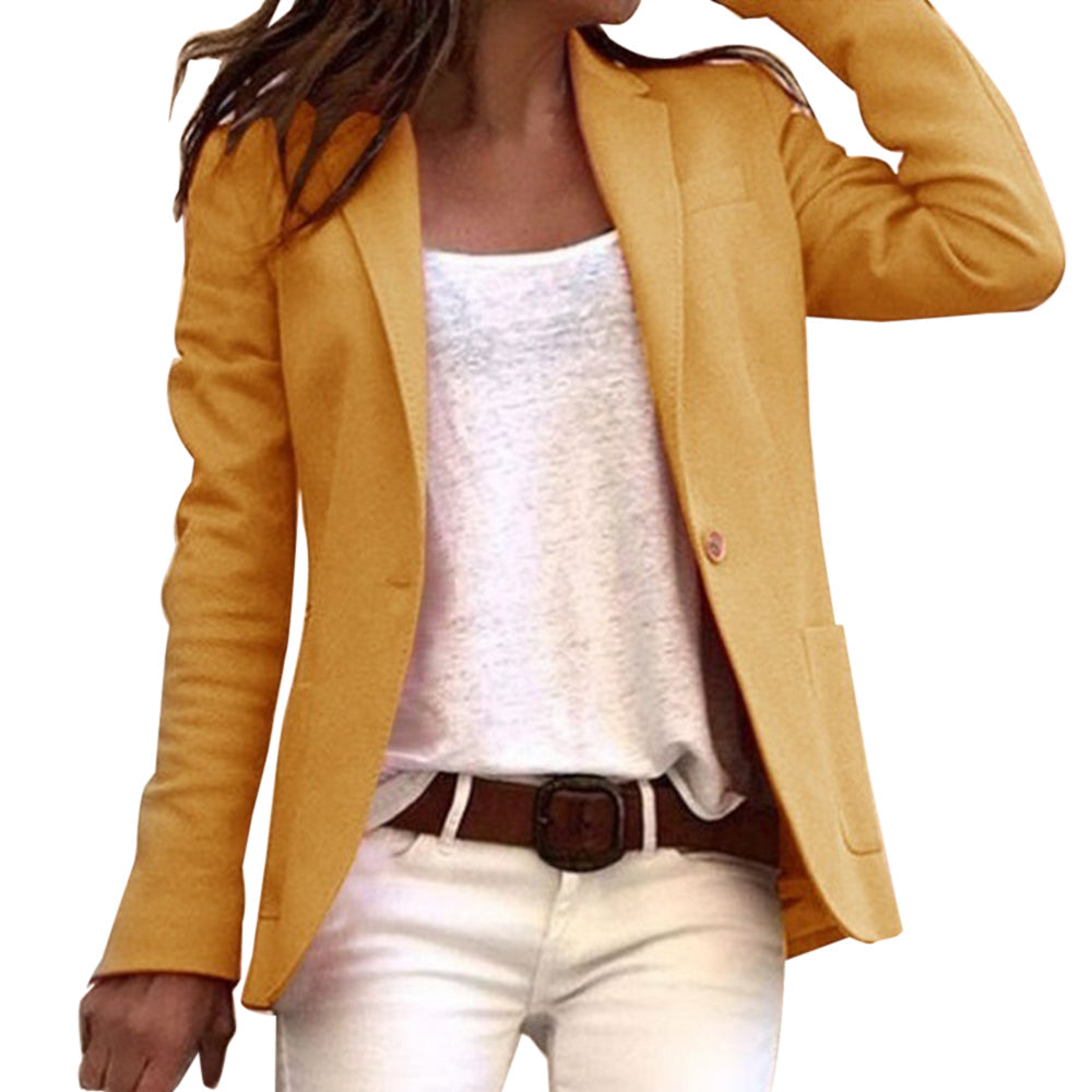 Blazer Mujer Entallado Cierre Un Botón Elegante