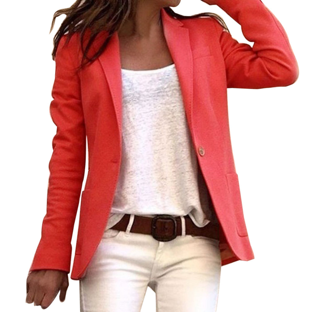 Blazer Mujer Entallado Cierre Un Botón Elegante