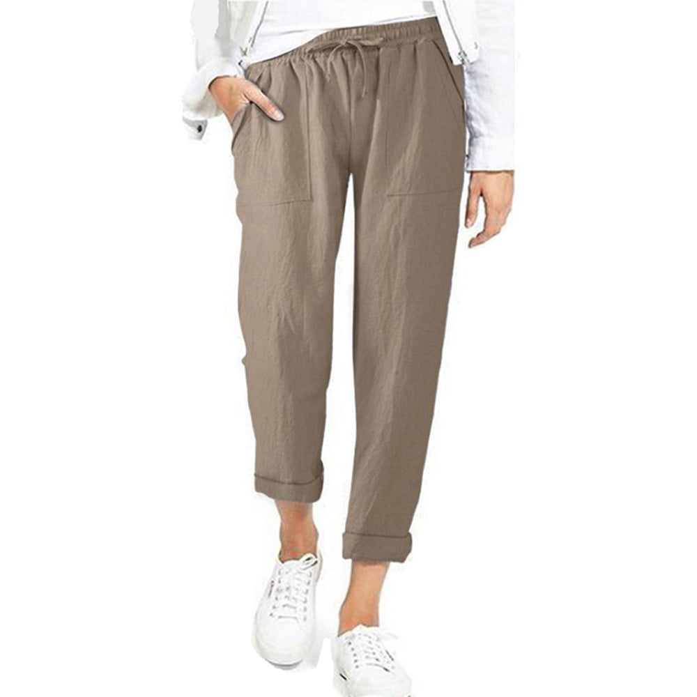 Pantalón largo hombre con cintura elástica y cordón ajustable