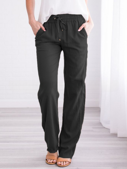 Pantalón largo hombre con cintura elástica y cordón ajustable
