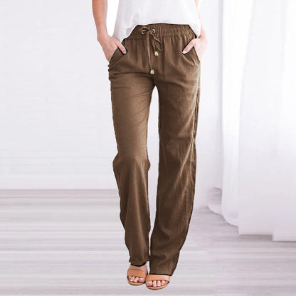 Pantalón largo hombre con cintura elástica y cordón ajustable