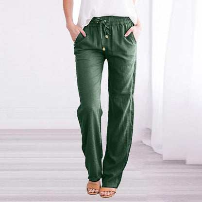 Pantalón largo hombre con cintura elástica y cordón ajustable