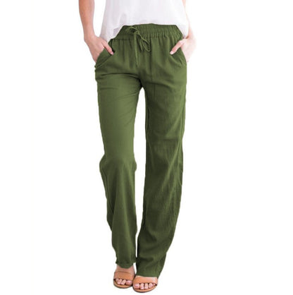 Pantalón largo hombre con cintura elástica y cordón ajustable