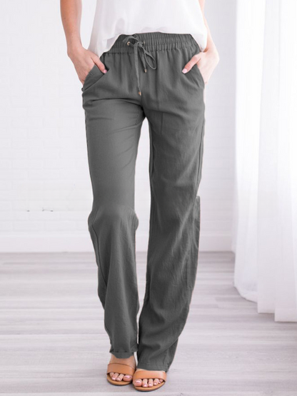 Pantalón largo hombre con cintura elástica y cordón ajustable