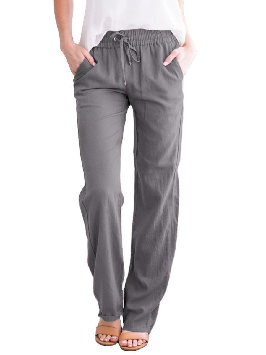 Pantalón largo hombre con cintura elástica y cordón ajustable