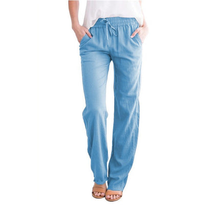 Pantalón largo hombre con cintura elástica y cordón ajustable
