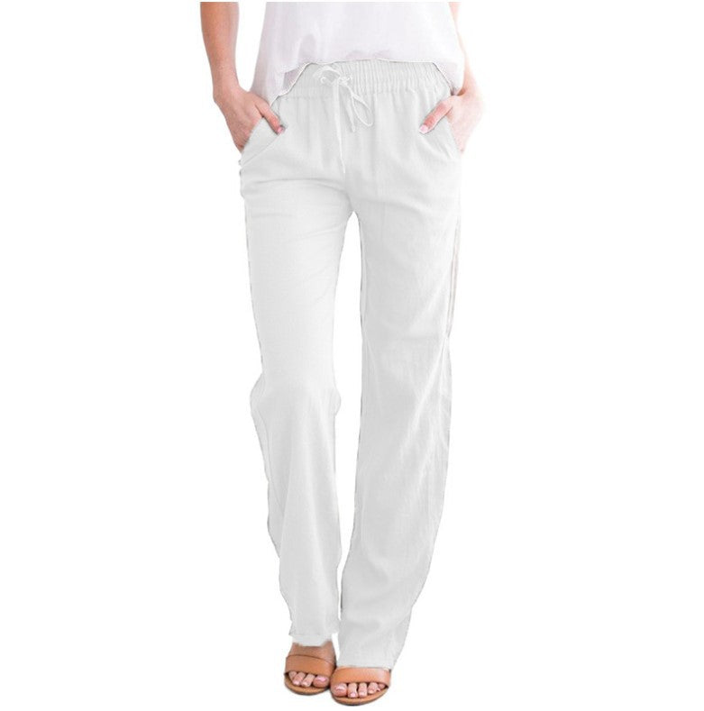 Pantalón largo hombre con cintura elástica y cordón ajustable