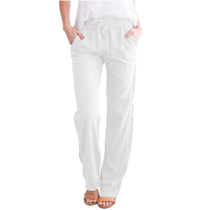 Pantalón largo hombre con cintura elástica y cordón ajustable