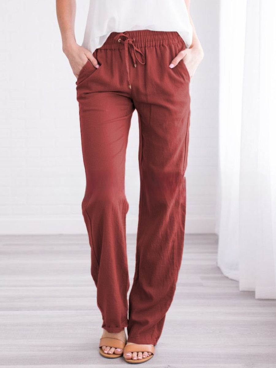 Pantalón largo hombre con cintura elástica y cordón ajustable