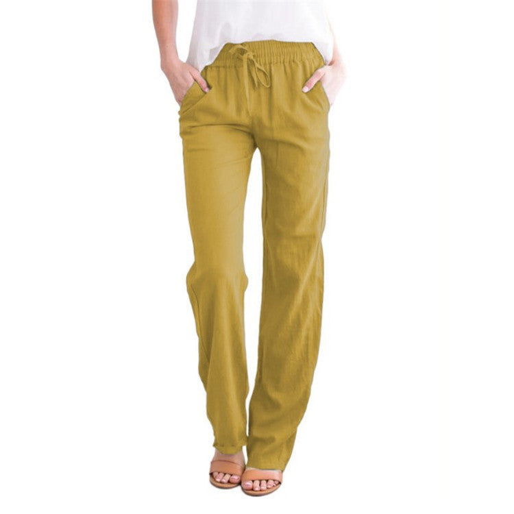 Pantalón largo hombre con cintura elástica y cordón ajustable