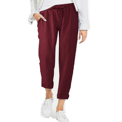 Pantalón largo hombre con cintura elástica y cordón ajustable